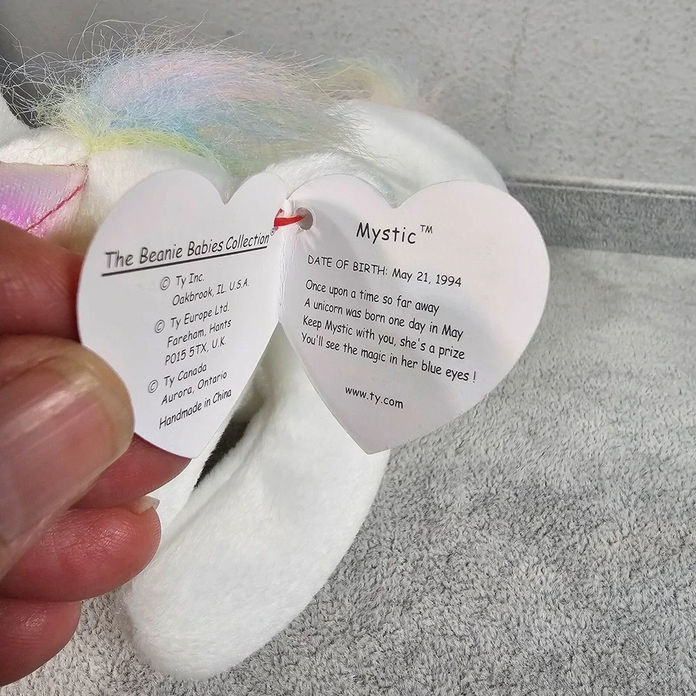 TY Beanie Baby Mystic Unicorn Iridescent Horn‎ Rainbow Fine Mane 1993 5th Gen